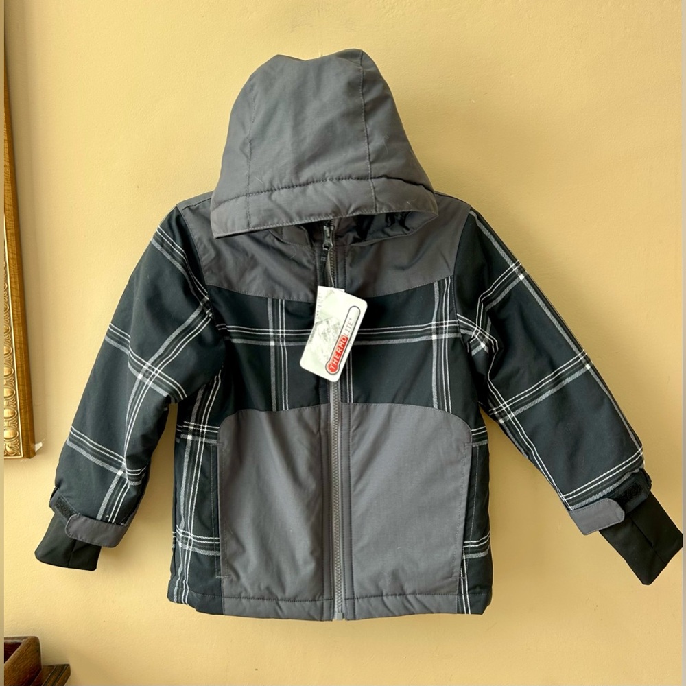 The Children's Place Thermolite Plus Plaid Winter Jacket Coat Size XS 4 NWT